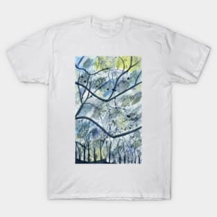 Abstract Trees Watercolor Painting T-Shirt